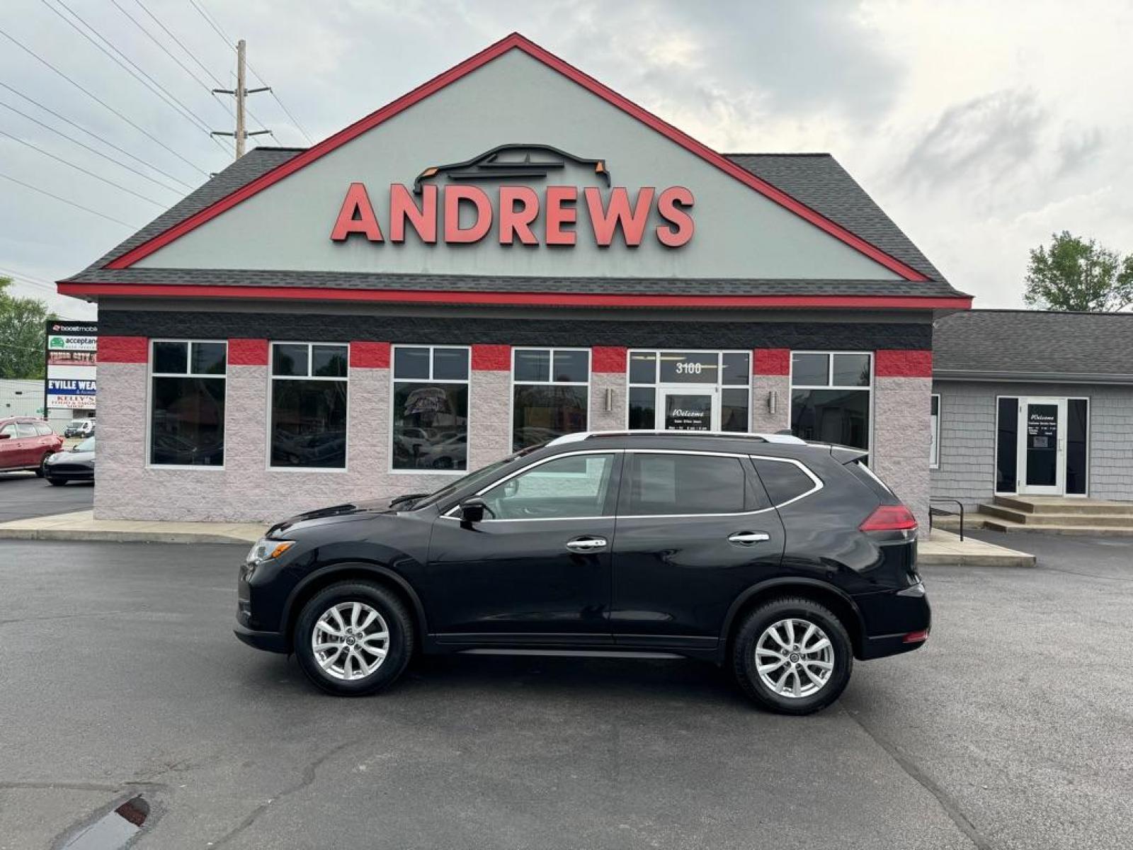 2018 BLACK NISSAN ROGUE S (KNMAT2MV6JP) with an 2.5L engine, Continuously Variable transmission, located at 3100 Covert Avenue, Evansville, IN, 47714, (812) 473-4492, 37.955418, -87.512238 - Photo #0