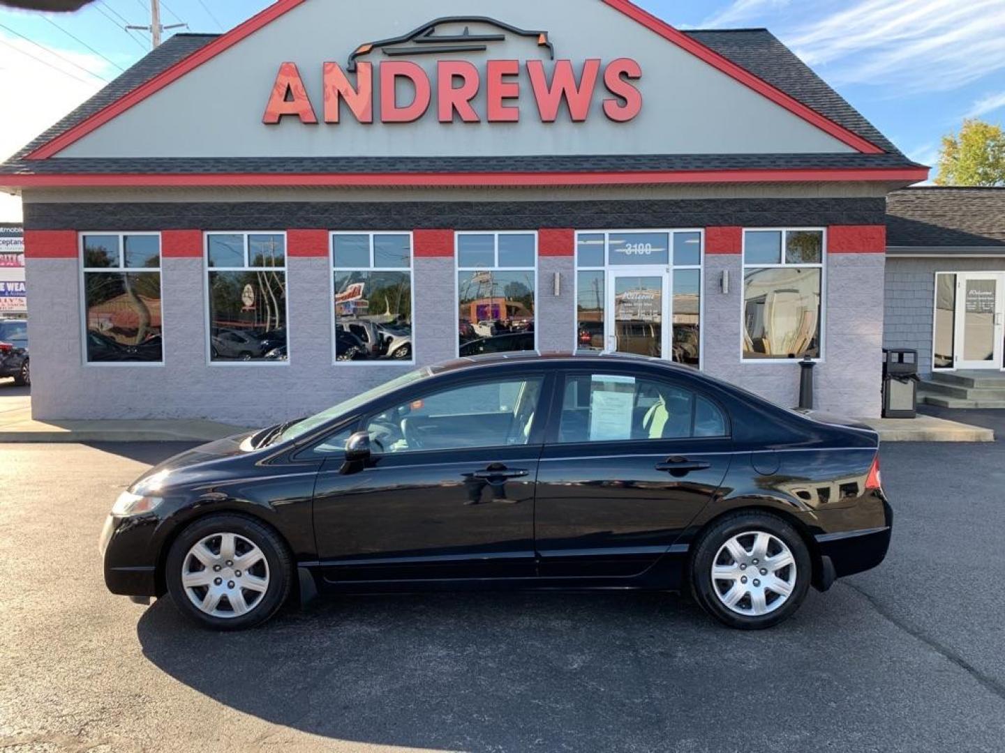 2010 BLACK HONDA CIVIC LX (2HGFA1F5XAH) with an 1.8L engine, Automatic transmission, located at 3100 Covert Avenue, Evansville, IN, 47714, (812) 473-4492, 37.955418, -87.512238 - Photo#0