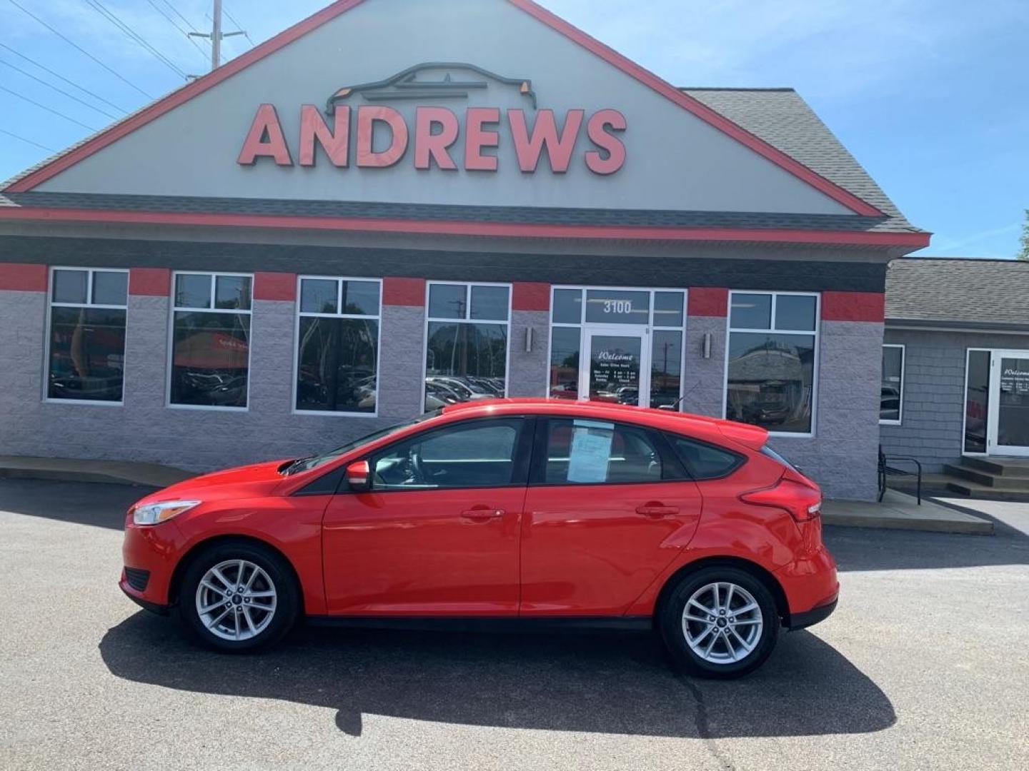 2017 RED FORD FOCUS SE (1FADP3K28HL) with an 2.0L engine, Automatic transmission, located at 3100 Covert Avenue, Evansville, IN, 47714, (812) 473-4492, 37.955418, -87.512238 - Photo#0