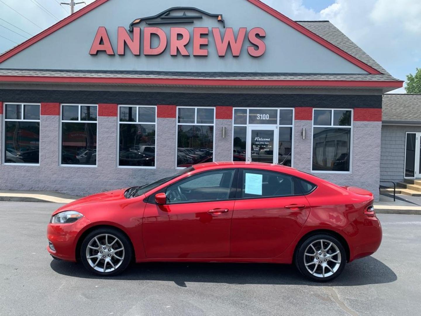 2013 RED DODGE DART SXT (1C3CDFBA5DD) with an 2.0L engine, Automatic transmission, located at 3100 Covert Avenue, Evansville, IN, 47714, (812) 473-4492, 37.955418, -87.512238 - Photo#0