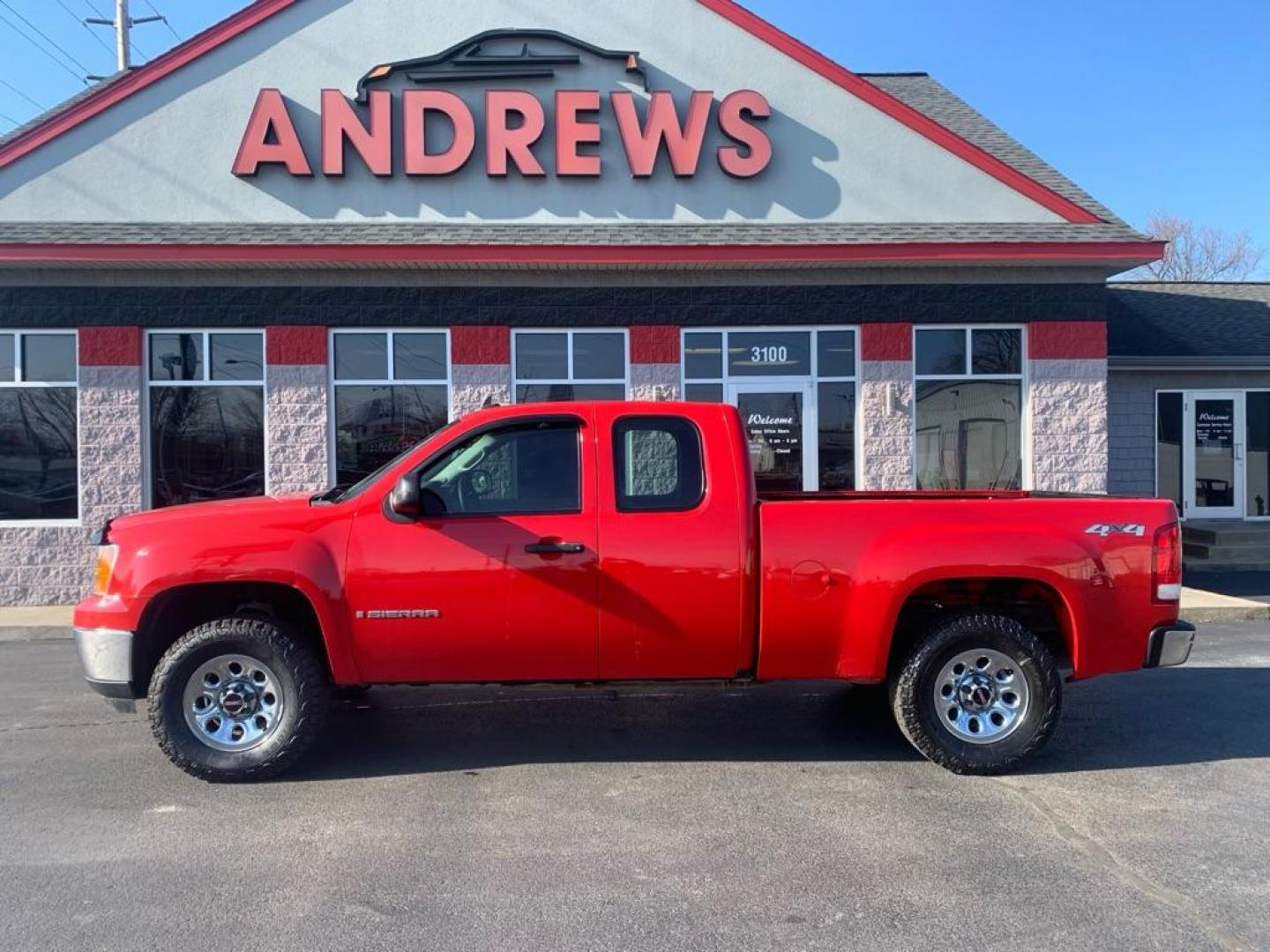 2009 RED GMC SIERRA 1500 (1GTEK19039Z) with an 5.3L engine, Automatic transmission, located at 3100 Covert Avenue, Evansville, IN, 47714, (812) 473-4492, 37.955418, -87.512238 - Photo#0