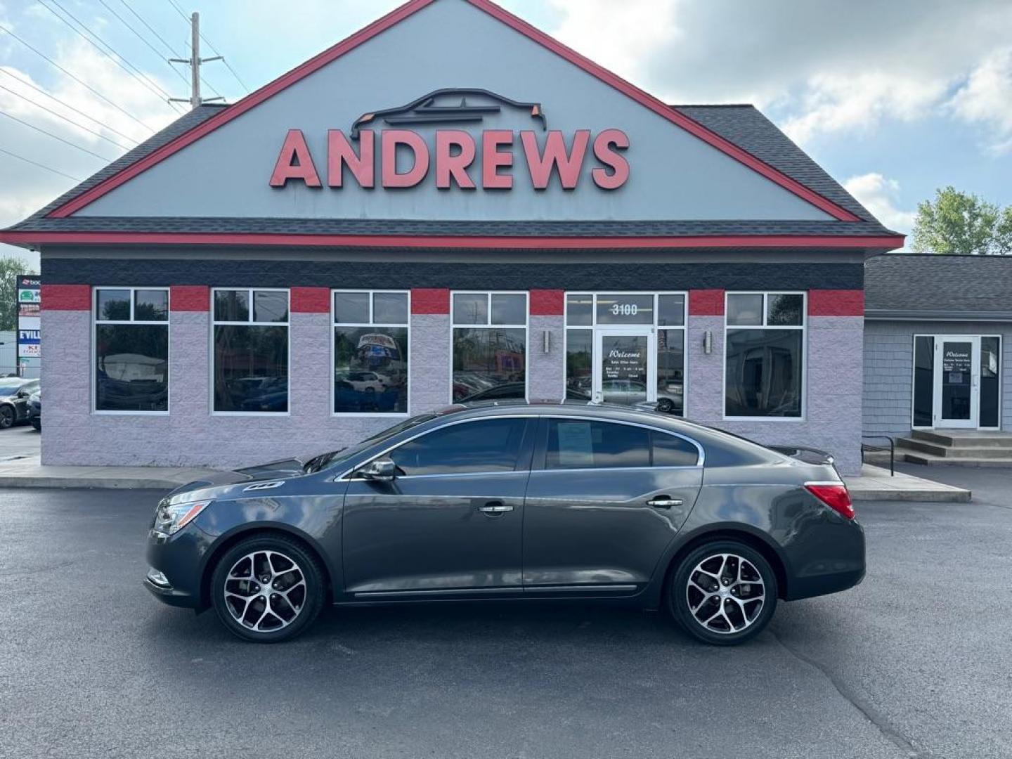 2016 GRAY BUICK LACROSSE SPORT TOURING (1G4G45G32GF) with an 3.6L engine, Automatic transmission, located at 3100 Covert Avenue, Evansville, IN, 47714, (812) 473-4492, 37.955418, -87.512238 - Photo#0