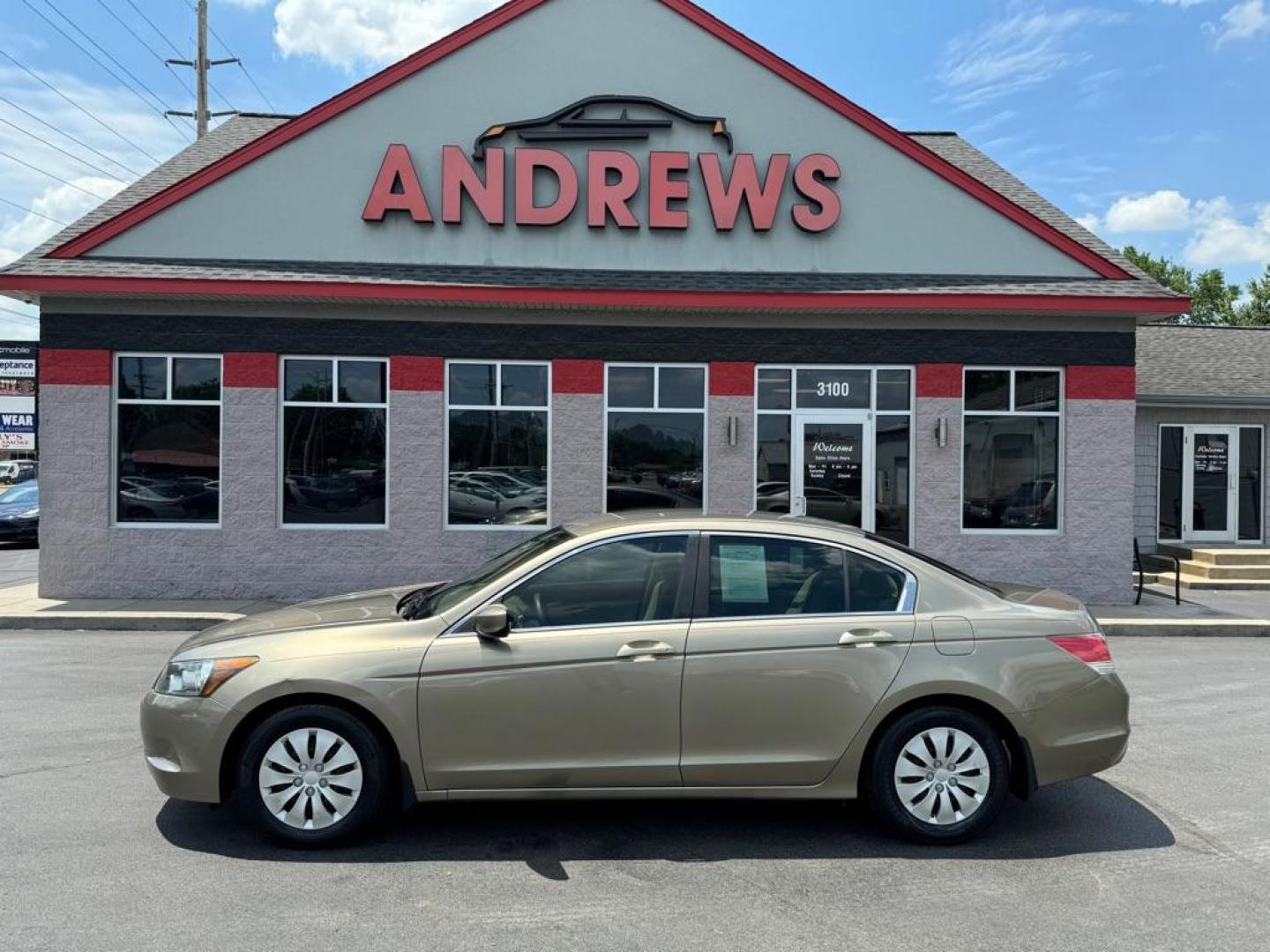 2010 GOLD HONDA ACCORD LX (1HGCP2F39AA) with an 2.4L engine, Automatic transmission, located at 3100 Covert Avenue, Evansville, IN, 47714, (812) 473-4492, 37.955418, -87.512238 - Photo#0