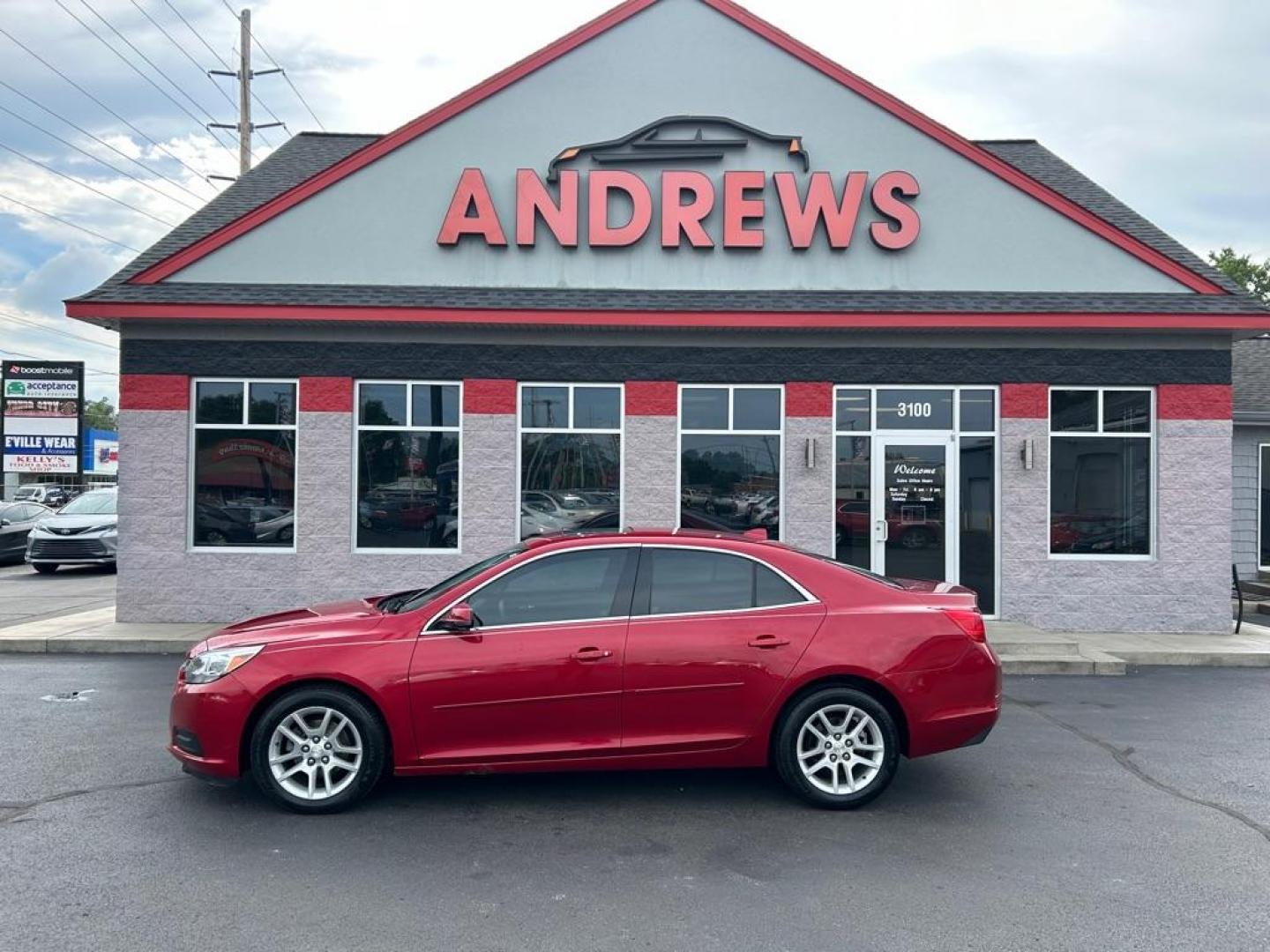 2014 RED CHEVROLET MALIBU 1LT (1G11C5SL4EF) with an 2.5L engine, Automatic transmission, located at 3100 Covert Avenue, Evansville, IN, 47714, (812) 473-4492, 37.955418, -87.512238 - Photo#0