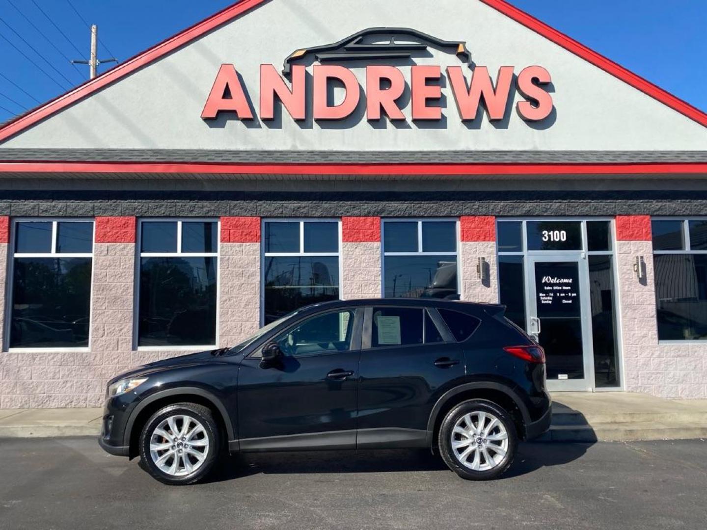 2013 BLACK MAZDA CX-5 GT (JM3KE2DE6D0) with an 2.0L engine, Automatic transmission, located at 3100 Covert Avenue, Evansville, IN, 47714, (812) 473-4492, 37.955418, -87.512238 - Photo#0