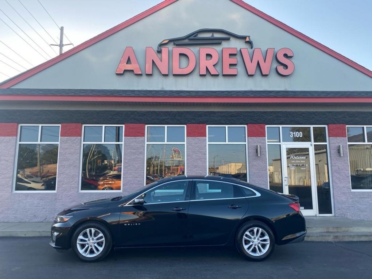 2016 BLACK CHEVROLET MALIBU LT (1G1ZE5ST4GF) with an 1.5L engine, Automatic transmission, located at 3100 Covert Avenue, Evansville, IN, 47714, (812) 473-4492, 37.955418, -87.512238 - Photo#0