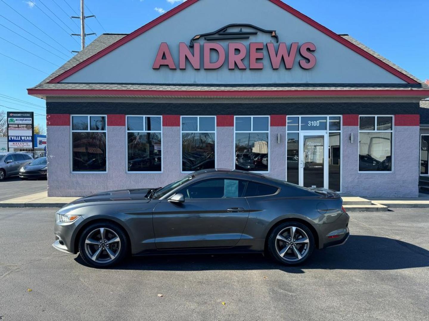 2016 GRAY FORD MUSTANG (1FA6P8AM3G5) with an 3.7L engine, Automatic transmission, located at 3100 Covert Avenue, Evansville, IN, 47714, (812) 473-4492, 37.955418, -87.512238 - Photo#0