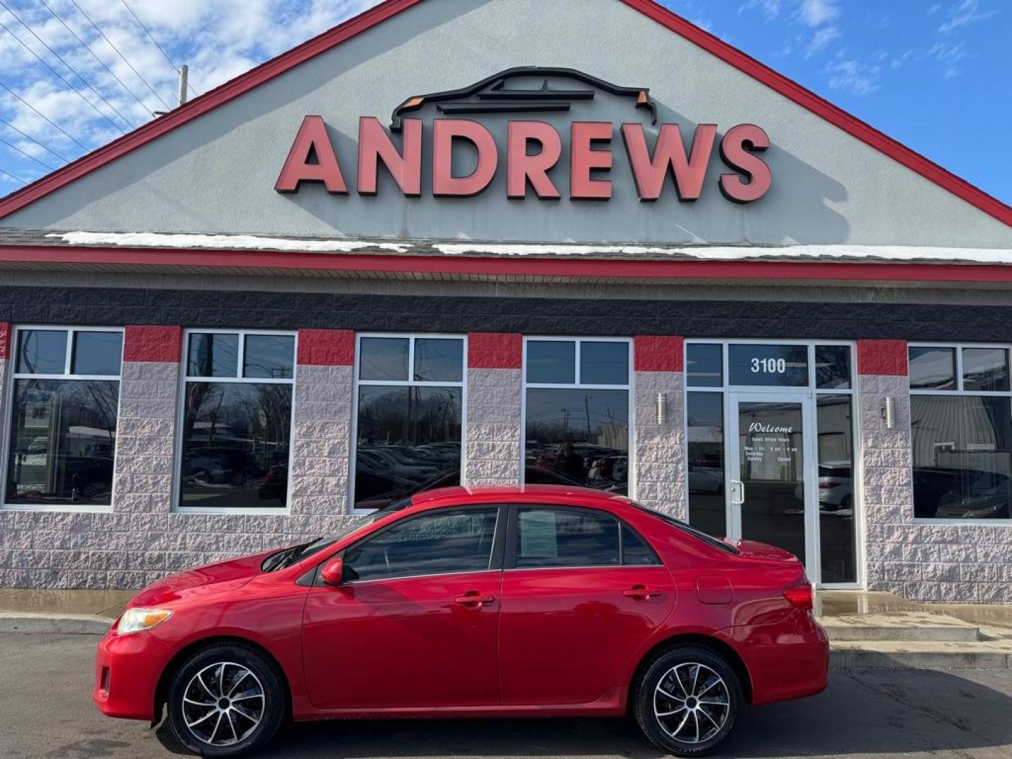 2013 RED TOYOTA COROLLA BASE (5YFBU4EE7DP) with an 1.8L engine, Automatic transmission, located at 3100 Covert Avenue, Evansville, IN, 47714, (812) 473-4492, 37.955418, -87.512238 - Photo#0