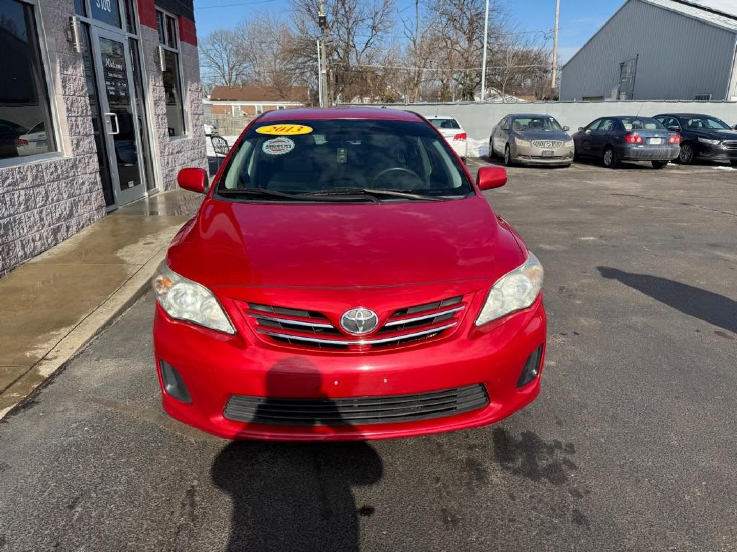 2013 RED TOYOTA COROLLA BASE (5YFBU4EE7DP) with an 1.8L engine, Automatic transmission, located at 3100 Covert Avenue, Evansville, IN, 47714, (812) 473-4492, 37.955418, -87.512238 - Photo#1