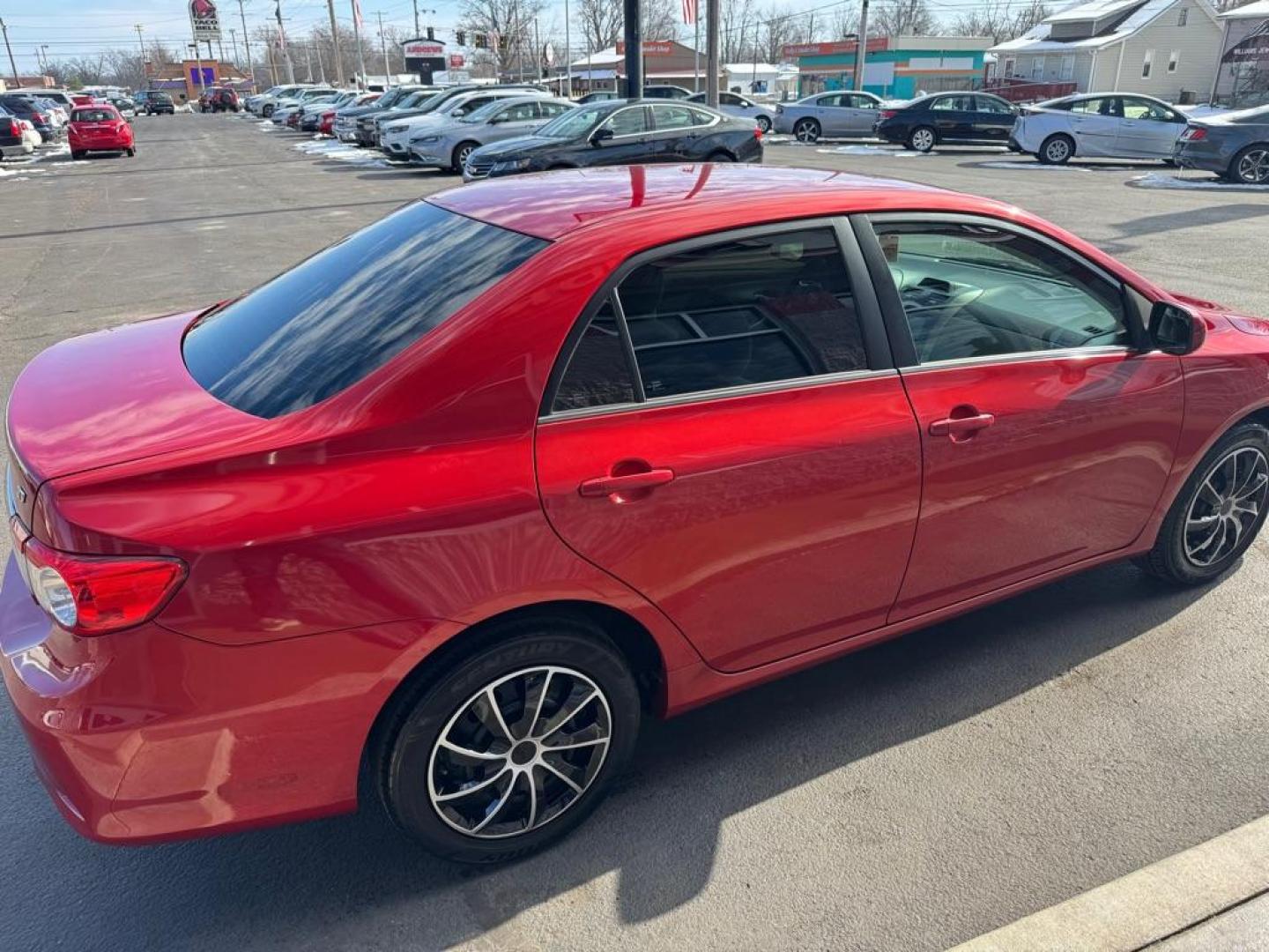 2013 RED TOYOTA COROLLA BASE (5YFBU4EE7DP) with an 1.8L engine, Automatic transmission, located at 3100 Covert Avenue, Evansville, IN, 47714, (812) 473-4492, 37.955418, -87.512238 - Photo#2