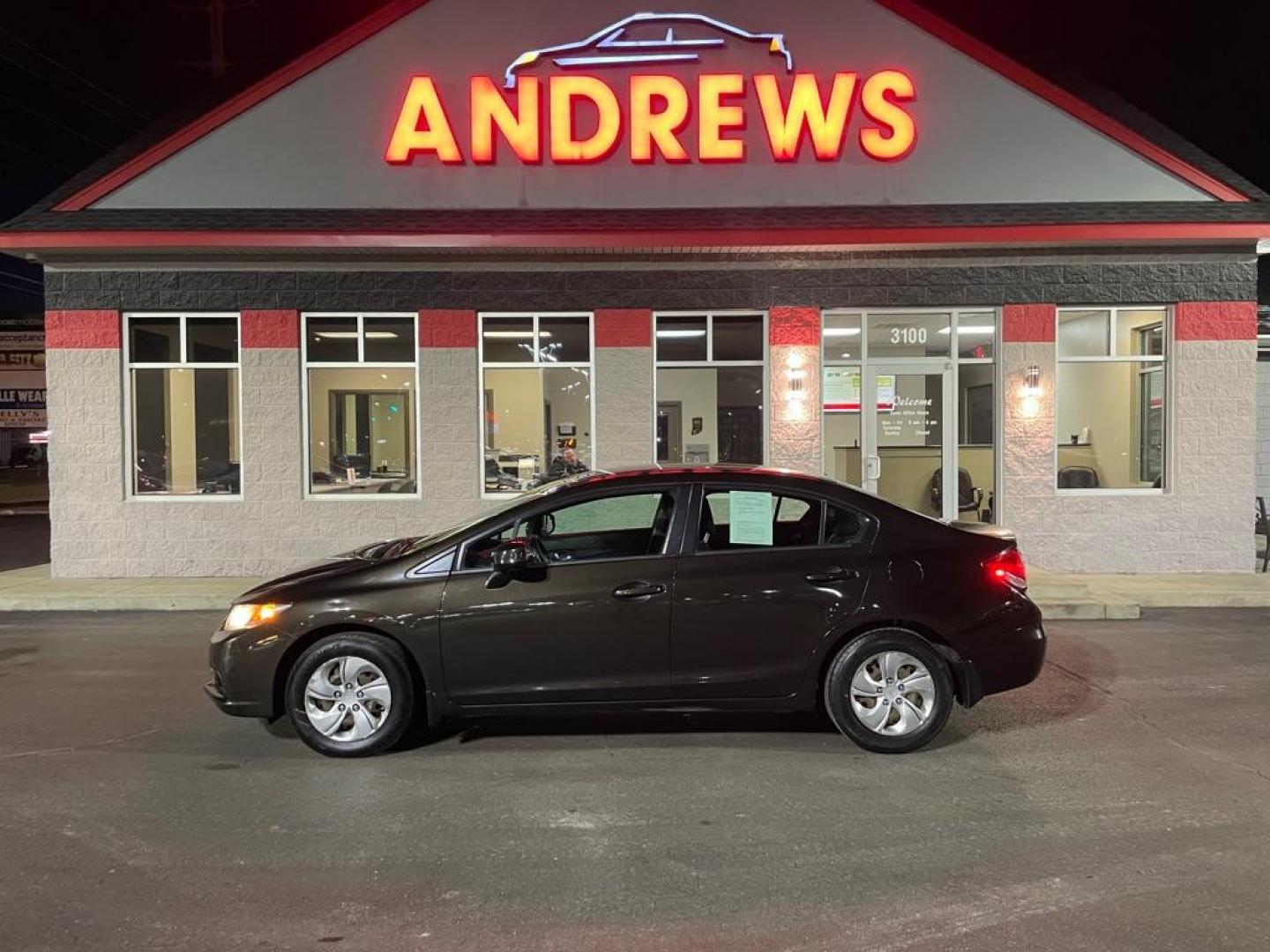 2013 BLACK HONDA CIVIC LX (19XFB2F55DE) with an 1.8L engine, Automatic transmission, located at 3100 Covert Avenue, Evansville, IN, 47714, (812) 473-4492, 37.955418, -87.512238 - Photo#0