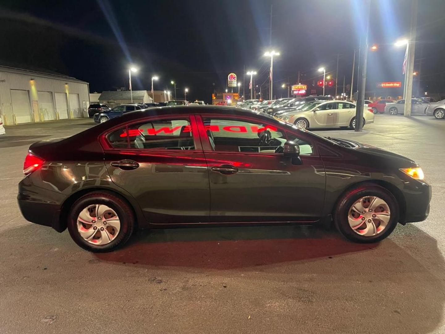 2013 BLACK HONDA CIVIC LX (19XFB2F55DE) with an 1.8L engine, Automatic transmission, located at 3100 Covert Avenue, Evansville, IN, 47714, (812) 473-4492, 37.955418, -87.512238 - Photo#2