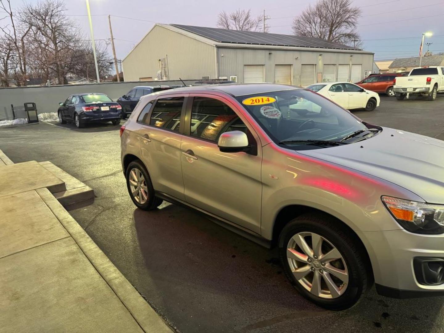 2014 GRAY MITSUBISHI OUTLANDER SPORT ES (4A4AR3AU3EE) with an 2.0L engine, Continuously Variable transmission, located at 3100 Covert Avenue, Evansville, IN, 47714, (812) 473-4492, 37.955418, -87.512238 - Photo#2