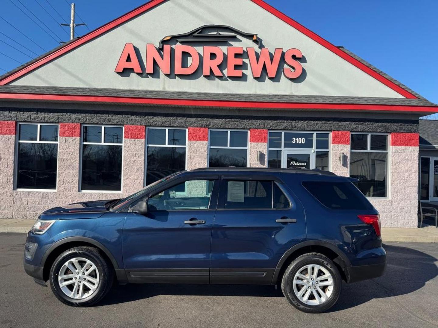 2016 BLUE FORD EXPLORER (1FM5K8BH8GG) with an 2.3L engine, Automatic transmission, located at 3100 Covert Avenue, Evansville, IN, 47714, (812) 473-4492, 37.955418, -87.512238 - Photo#0