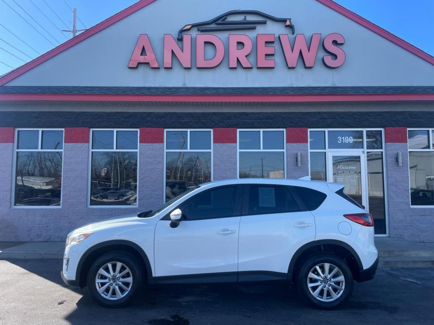 2016 WHITE MAZDA CX-5 SPORT (JM3KE4BY2G0) with an 2.5L engine, 6-Speed Manual transmission, located at 3100 Covert Avenue, Evansville, IN, 47714, (812) 473-4492, 37.955418, -87.512238 - Photo#0