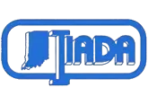 Blue rounded-rectangle logo with bold, stylized text in lighter blue inside.